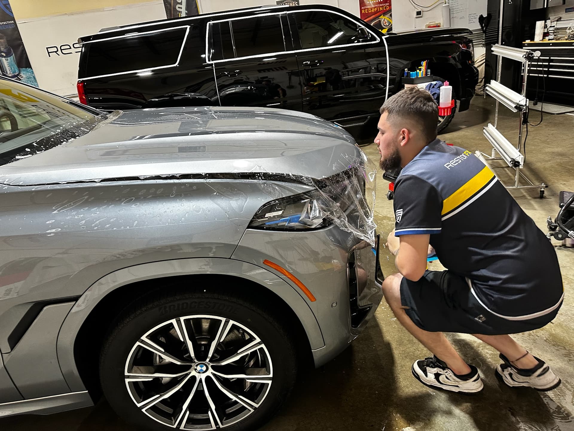 Paint protection film installation on vehicle hood — Raleigh NC