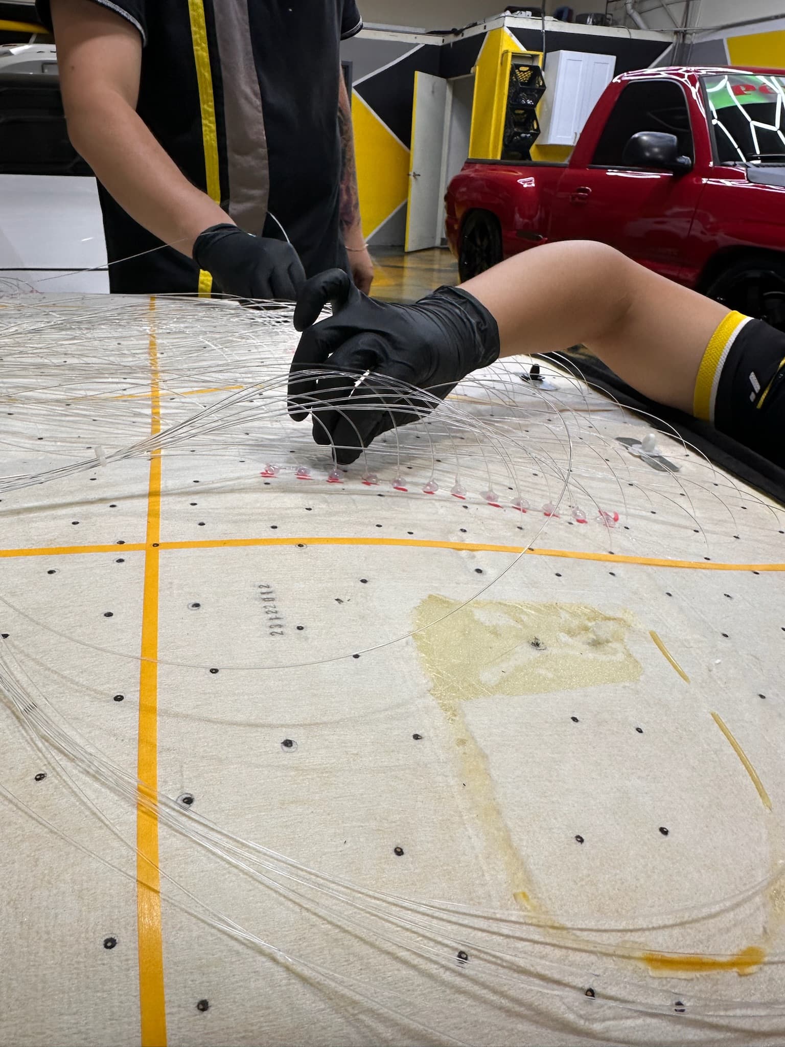 Starlight headliner — luxury fiber optic star ceiling inside vehicle cabin